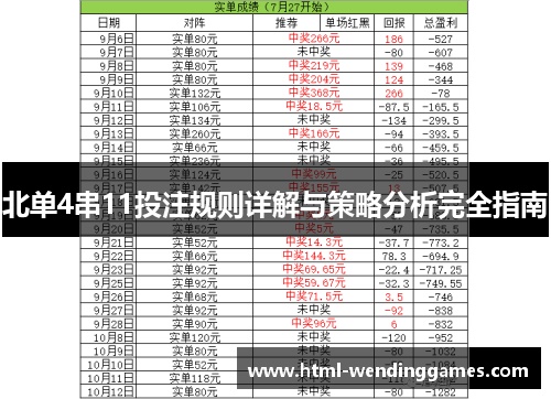 北单4串11投注规则详解与策略分析完全指南